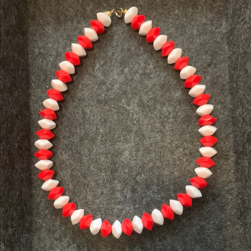 Vintage Red and White Necklace